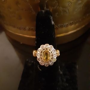 Levian Sunflower Ring, Diamond and Yellow Ctr.
